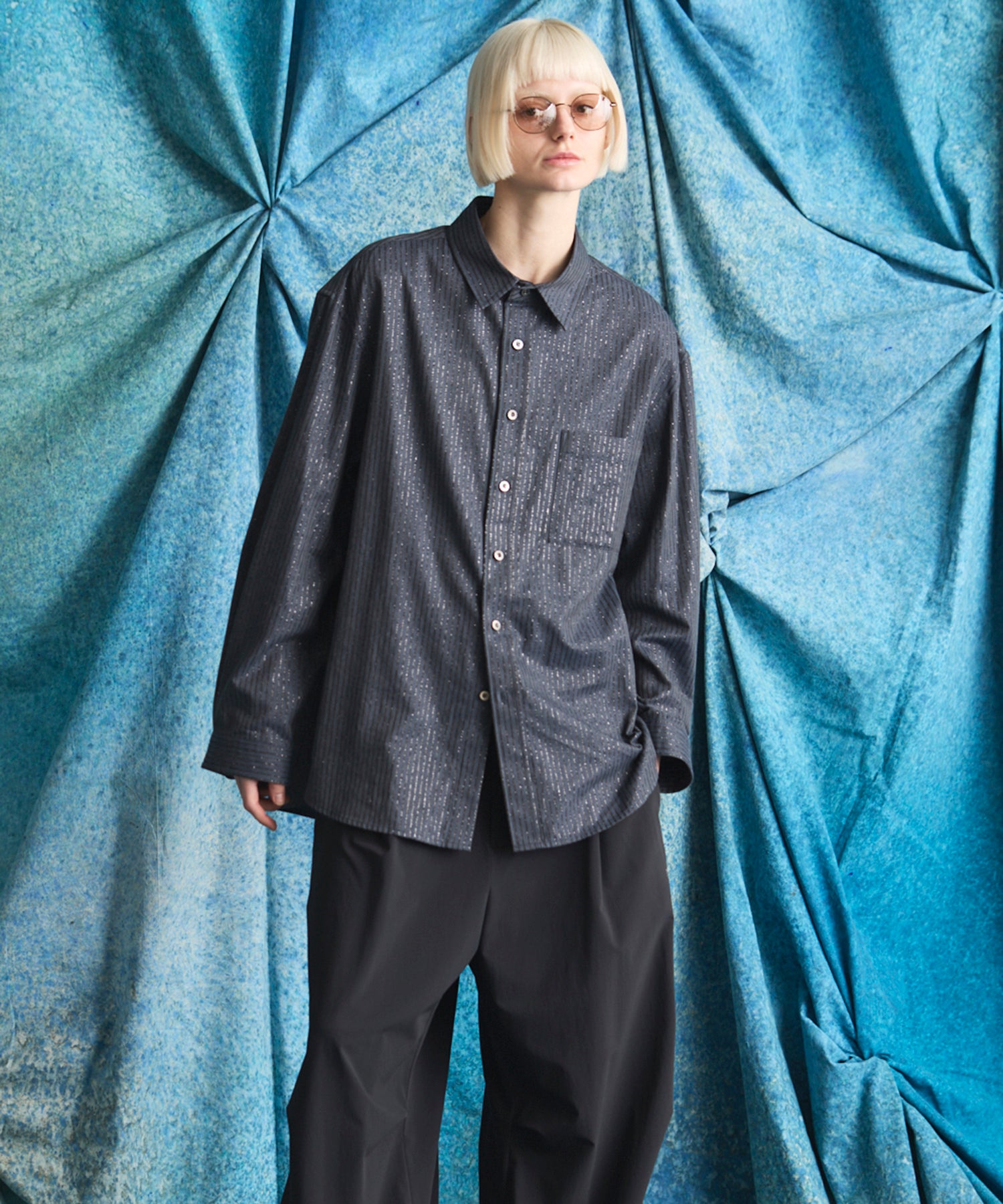 【Italian Dead Stock Fabric】Regular Collar Prime-Over Shirt