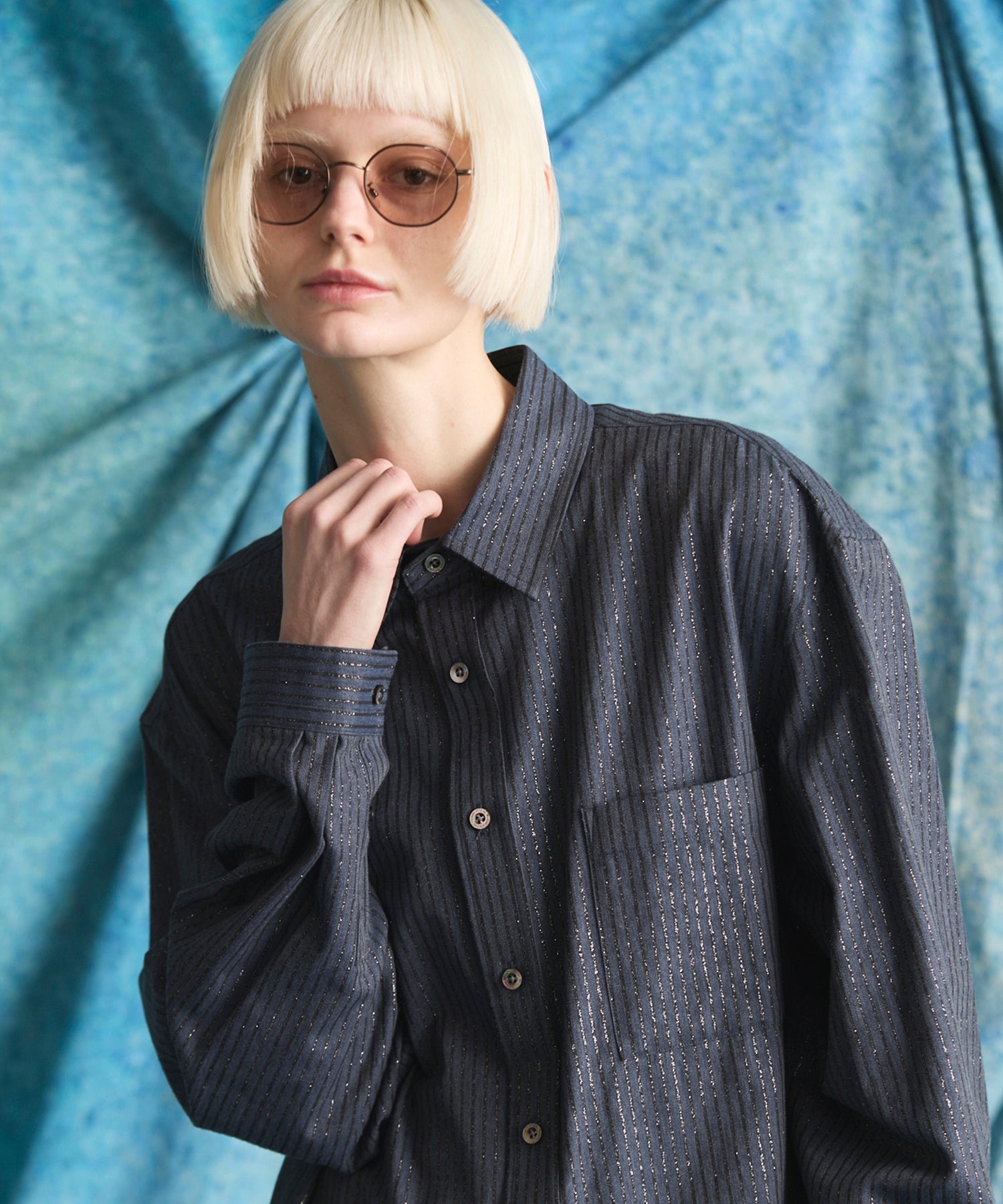 【Italian Dead Stock Fabric】Regular Collar Prime-Over Shirt