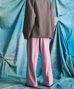 4 Colors Chambray Washable Wool Peaked Lapel Double Breasted Jacket