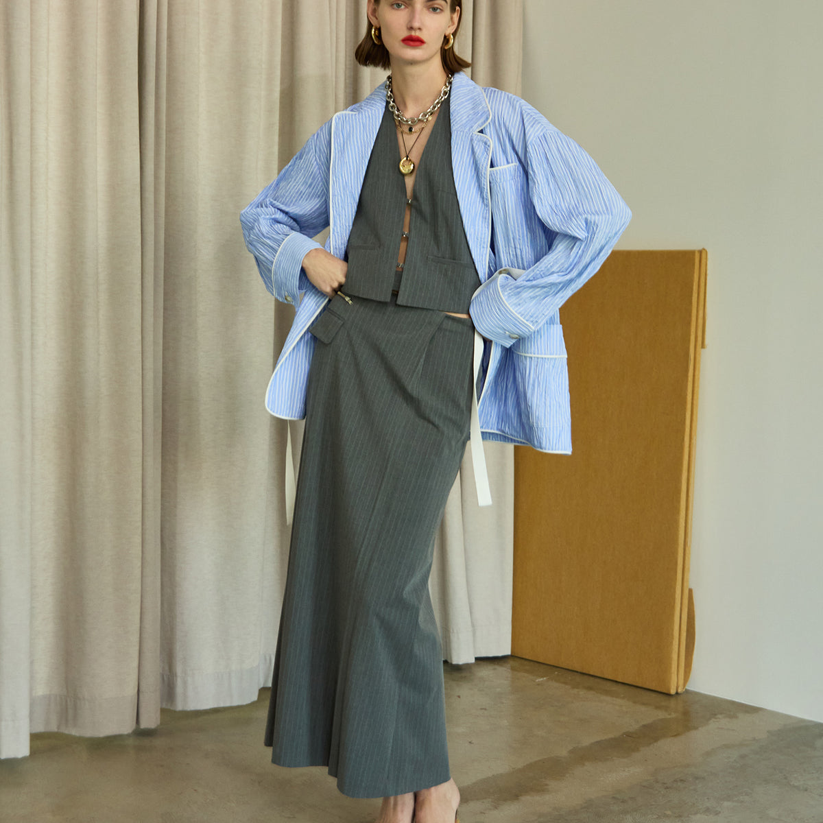 Sewing Tack Maxi Skirt