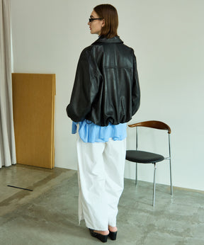 Voluminous Leather Blouson