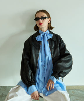 Voluminous Leather Blouson