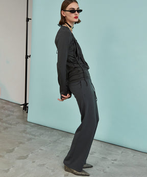 Side Gathered Wrap Skirt Pants