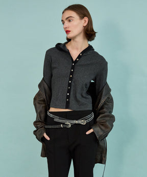 【MILLER】Rib Hoodie Cardigan