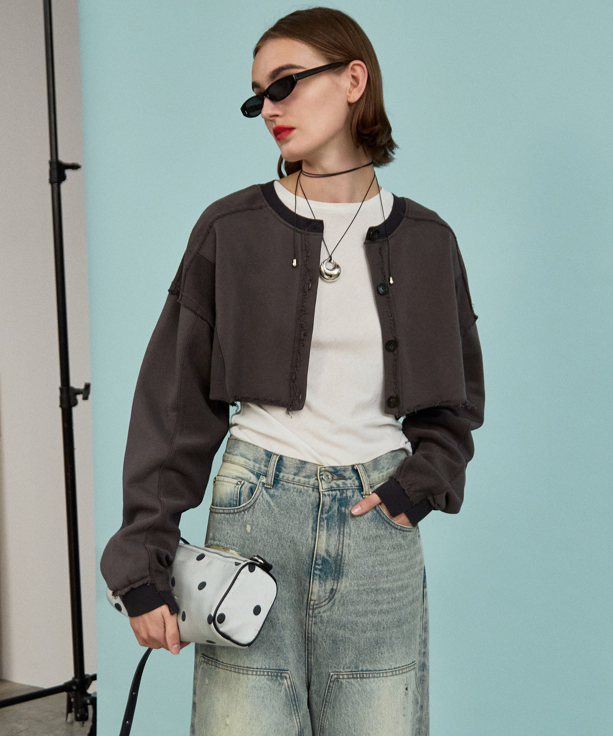 2-Way Short Sweat Cardigan