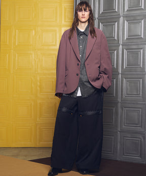 Italian Dead Stock Fabric Prime-Over Regular Collar Heavy-Weight Flannel Shirt Blouson