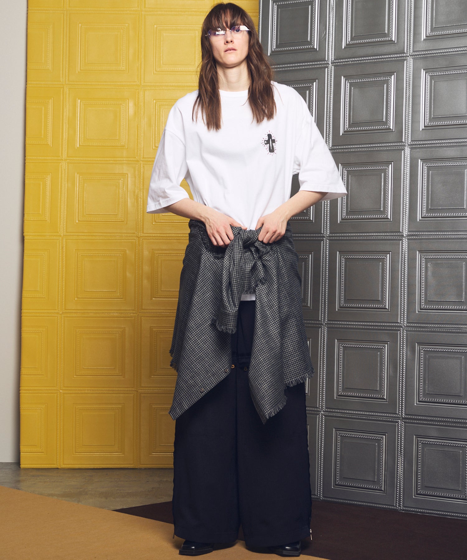 Italian Dead Stock Fabric Prime-Over Regular Collar Heavy-Weight Flannel Shirt Blouson