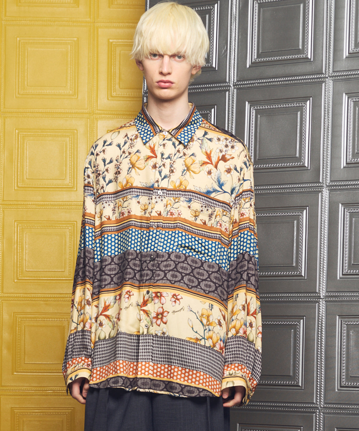 [이탈리아 데드 스톡 패브릭] 프라임 오버 레귤러 칼라 헤비 웨이트 플란넬 셔츠 블루종