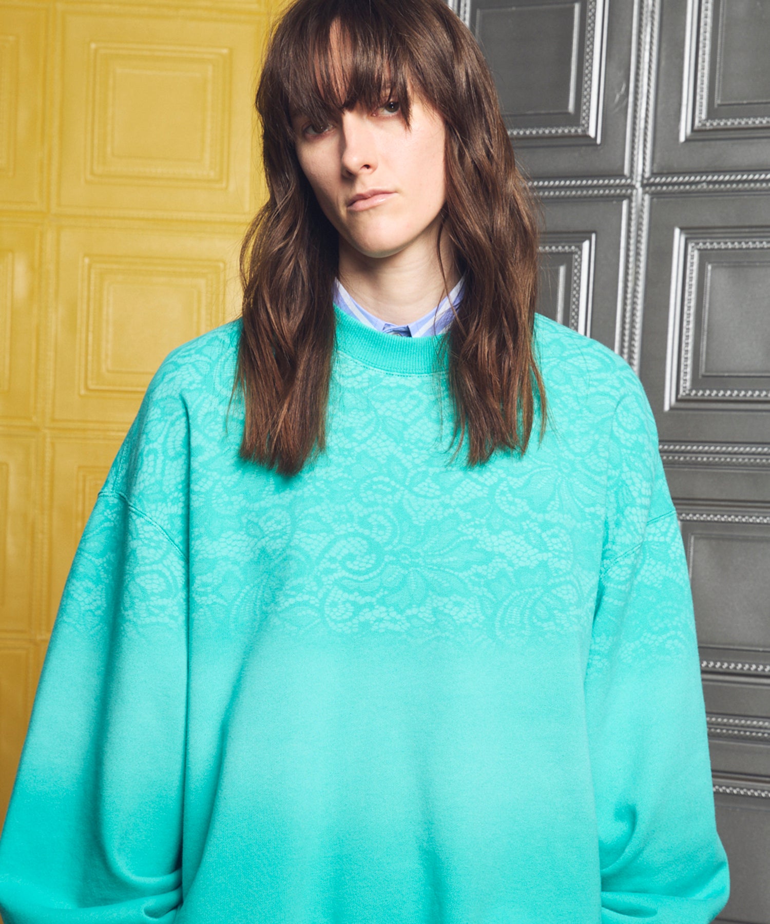 [26SS 预购] 花朵拼布 Vintage Like Prime-Over 运动拉链连帽衫