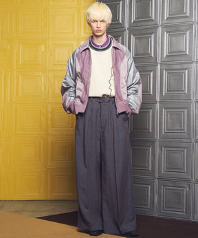 4 Colors Chambray Washable Wool Peaked Lapel Double Breasted Jacket