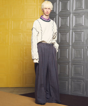 4 Colors Chambray Washable Wool Peaked Lapel Double Breasted Jacket