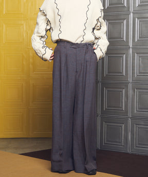 【26SS PRE-ORDER】Mix Linen One-tuck Prime-Wide Baggy Slacks