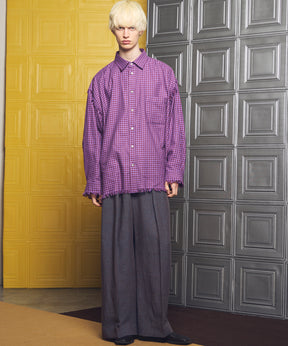 【26SS PRE-ORDER】Mix Linen One-tuck Prime-Wide Baggy Slacks