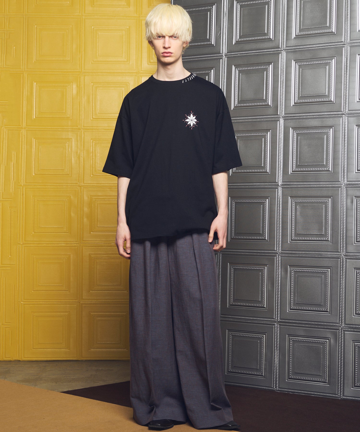 【26ss PRE-ORDER】Flower Patchwork Vintage Like Prime-Over Sweat Zip Hoodie