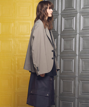 4 Colors Chambray Washable Wool Peaked Lapel Double Breasted Jacket