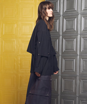 4 Colors Chambray Washable Wool Peaked Lapel Double Breasted Jacket