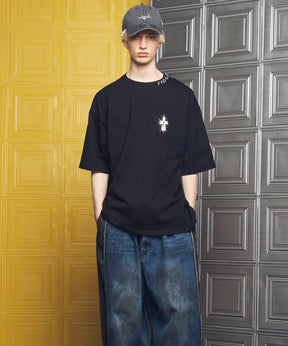 【26ss PRE-ORDER】Flower Patchwork Vintage Like Prime-Over Sweat Zip Hoodie