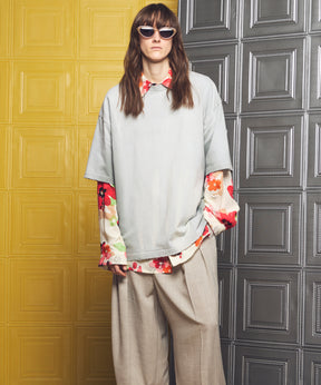 【26ss PRE-ORDER】Flower Patchwork Vintage Like Prime-Over Sweat Zip Hoodie