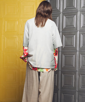 【26ss PRE-ORDER】Flower Patchwork Vintage Like Prime-Over Sweat Zip Hoodie