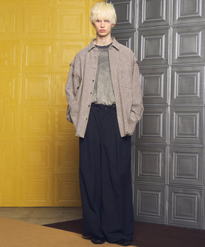 【26SS PRE-ORDER】Crispy Cross Calze Two-tuck Prime-Wide Slacks