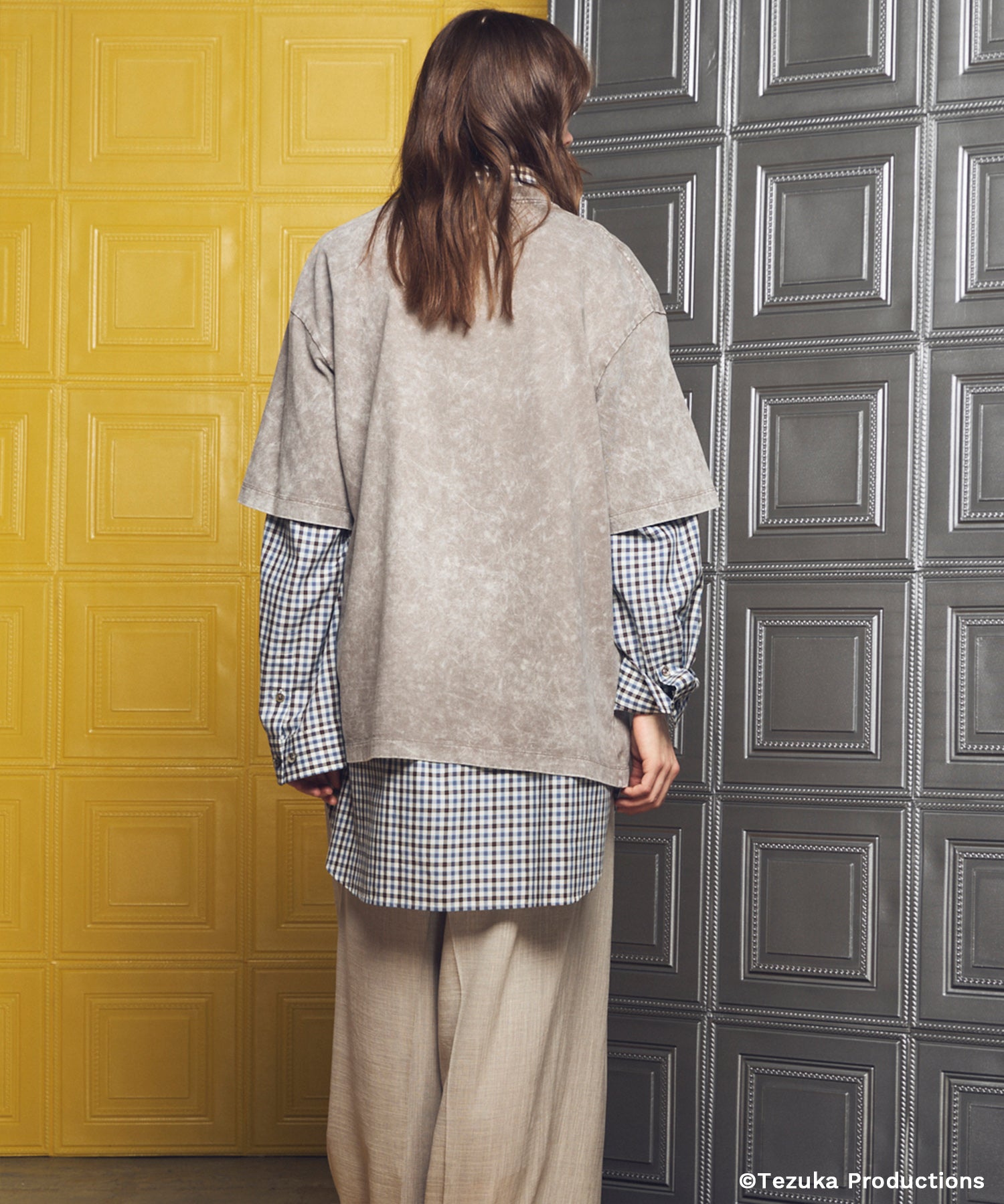 4 Colors Chambray Washable Wool Peaked Lapel Double Breasted Jacket