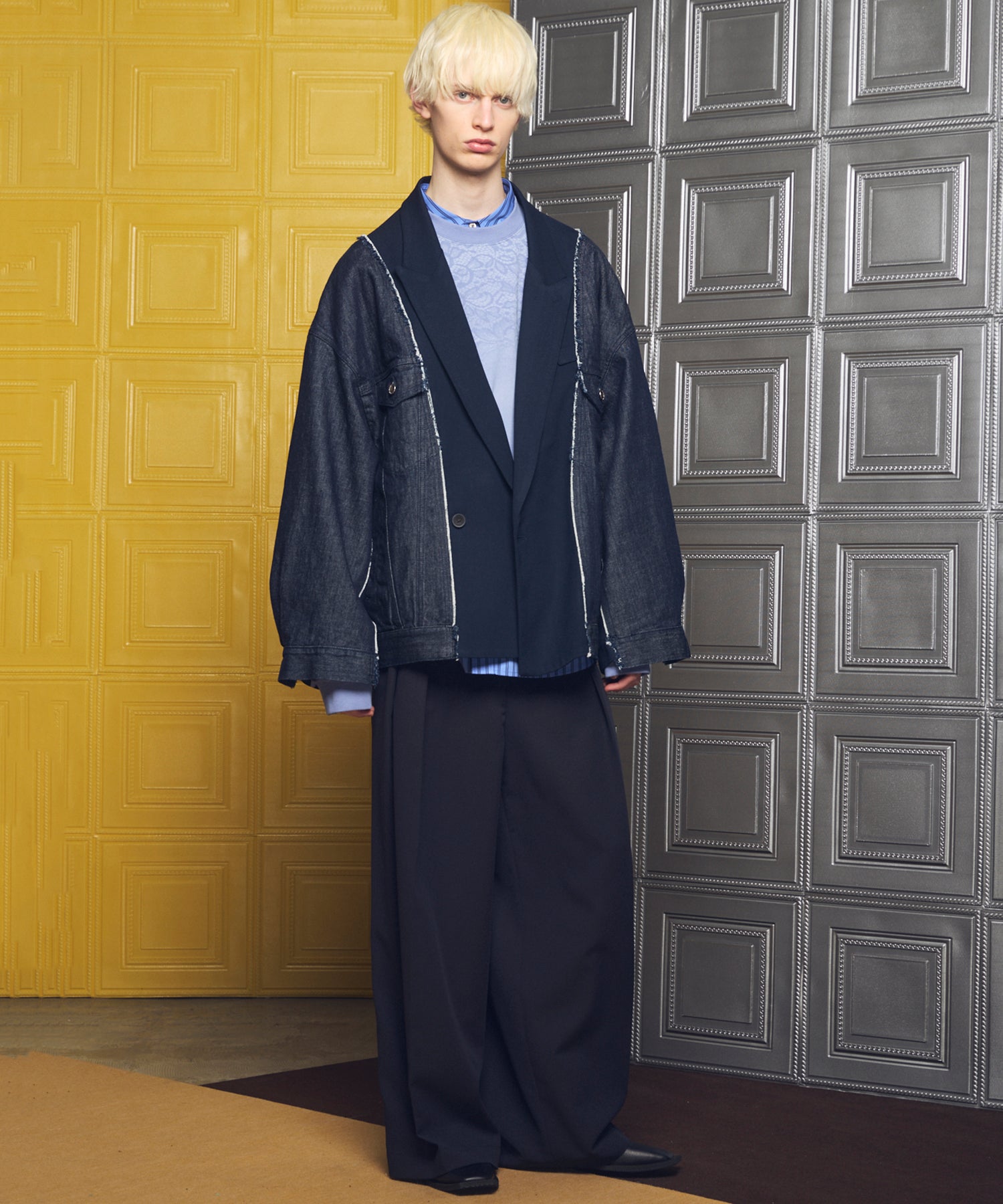 [26SS 预购] 花朵拼布 Vintage Like Prime-Over 运动拉链连帽衫