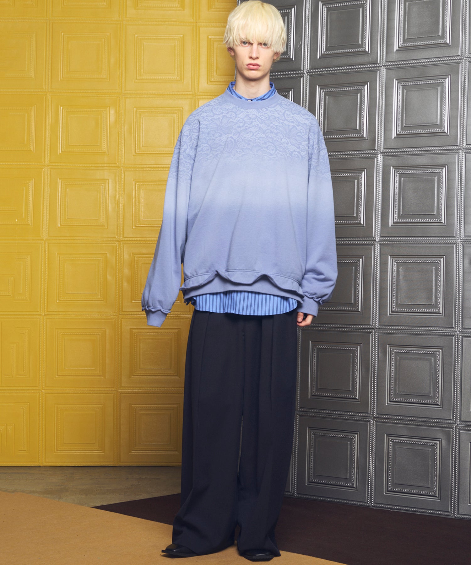 [26SS 预购] 花朵拼布 Vintage Like Prime-Over 运动拉链连帽衫