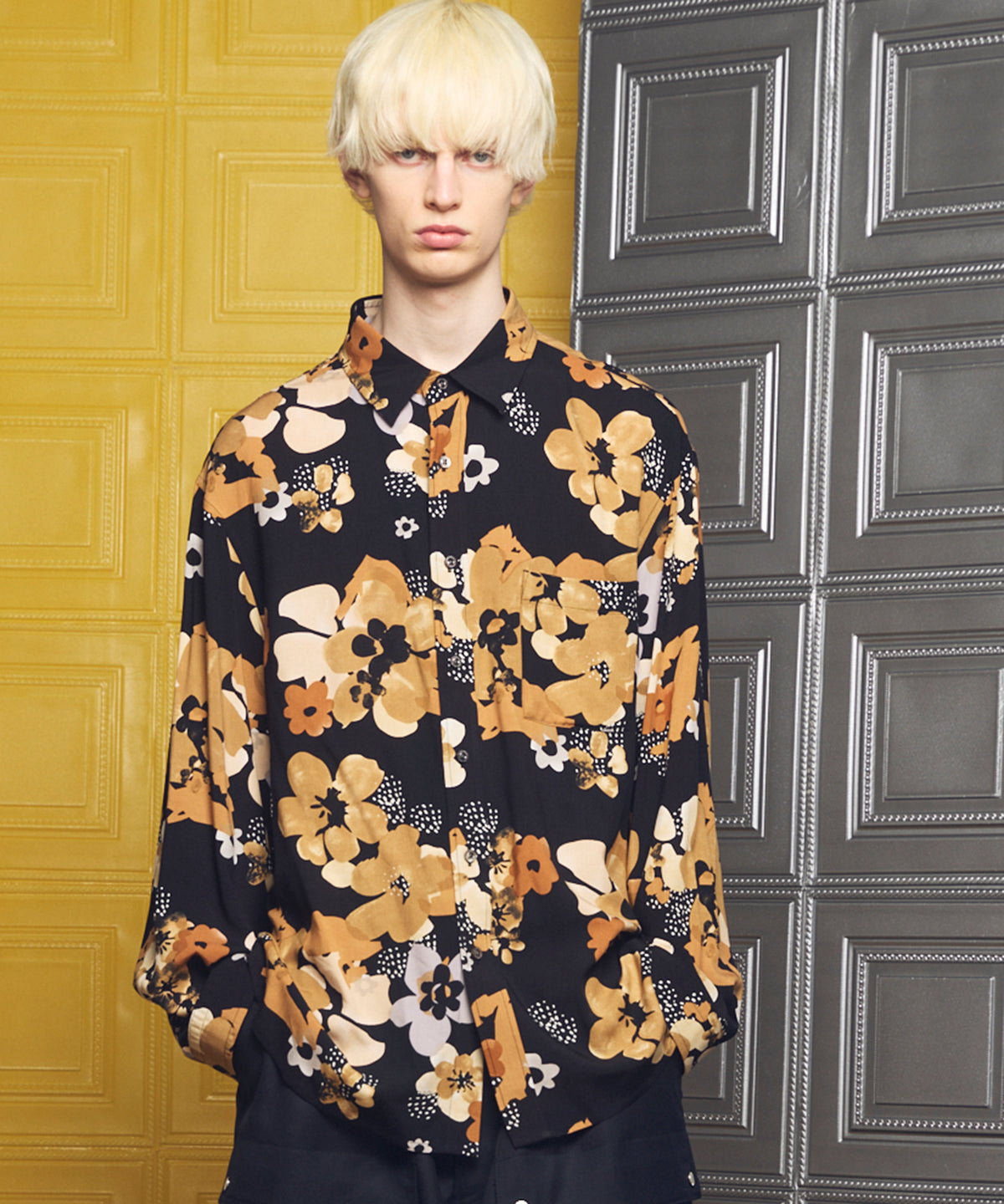 [이탈리아 데드 스톡 패브릭] 프라임 오버 레귤러 칼라 헤비 웨이트 플란넬 셔츠 블루종