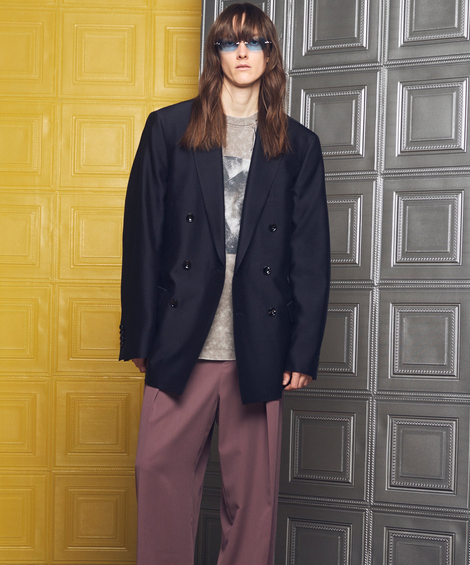 [26SS PRE-ORDER] Silk Wool Dress-Fit Peak Lapel 6B Double-breasted Jacket