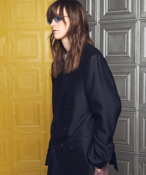 [26SS PRE-ORDER] Silk Wool Dress-Fit Peak Lapel 6B Double-breasted Jacket