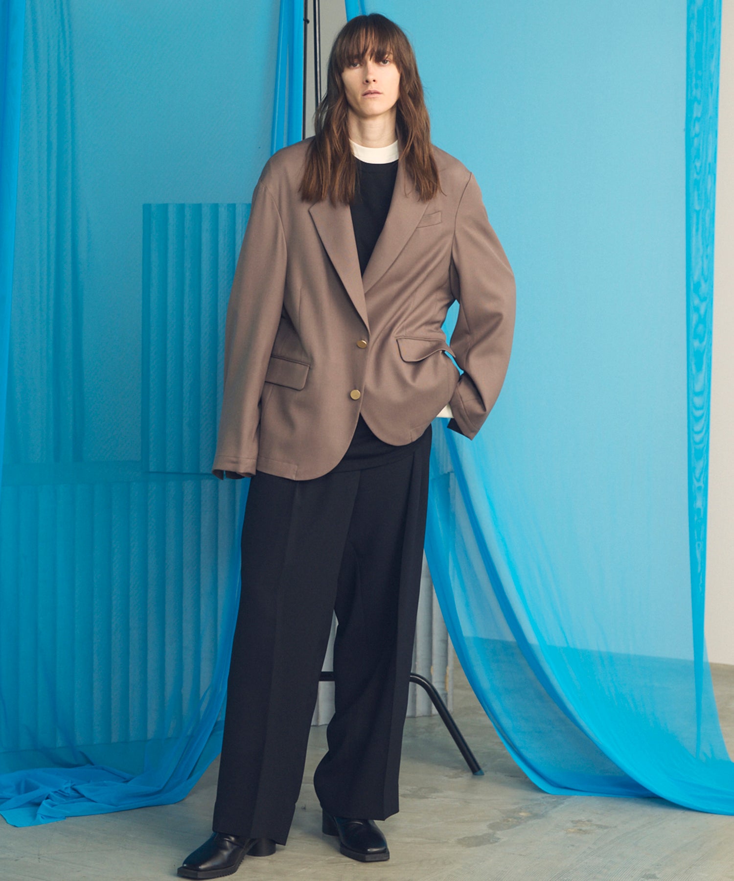 [26SS PRE-ORDER] Clear Trichotine Relax-Over 2B Tailored Jacket