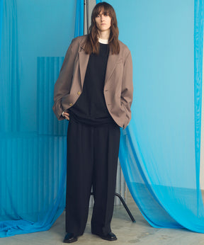 【26SS PRE-ORDER】Wooly Mesh One-tuck Prime-Wide Tapered Slacks