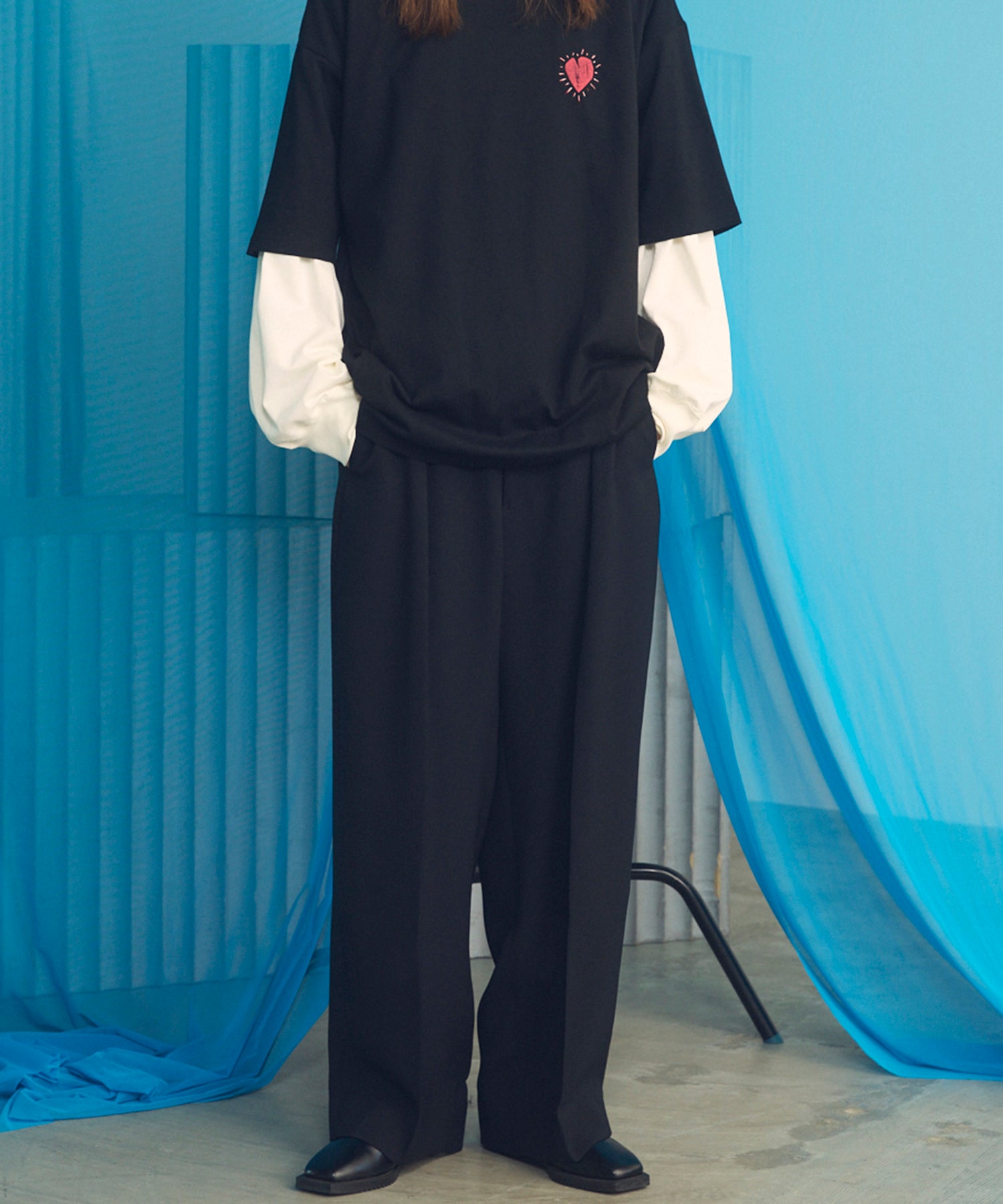 【26SS PRE-ORDER】Wooly Mesh One-tuck Prime-Wide Tapered Slacks
