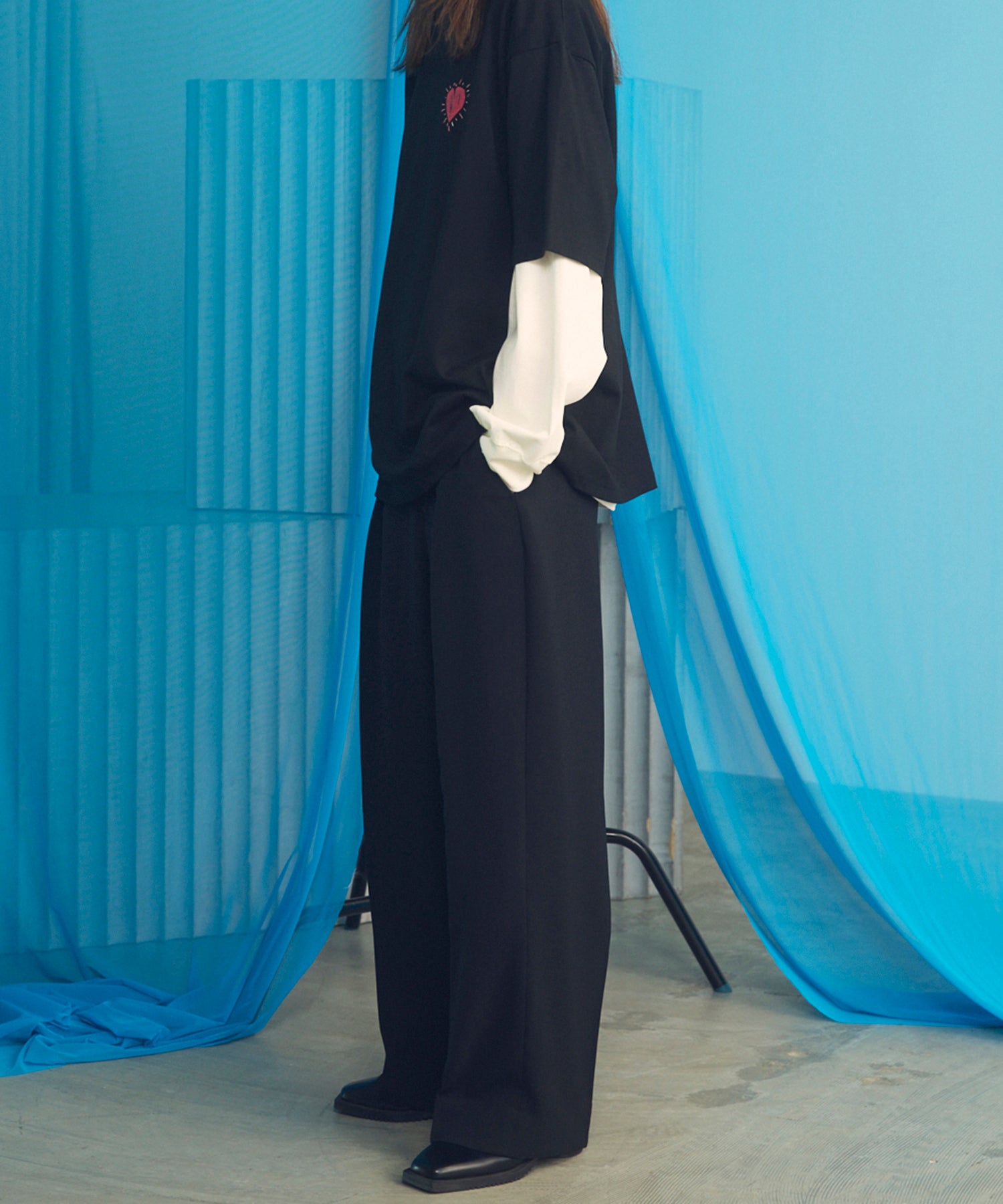 【26SS PRE-ORDER】Wooly Mesh One-tuck Prime-Wide Tapered Slacks