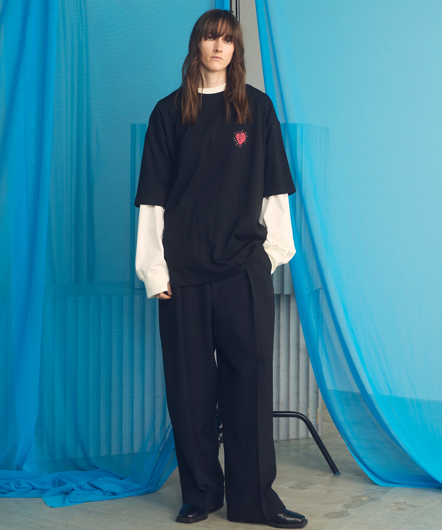 【26SS PRE-ORDER】Wooly Mesh One-tuck Prime-Wide Tapered Slacks