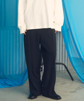 【26SS PRE-ORDER】Wooly Mesh One-tuck Prime-Wide Tapered Slacks