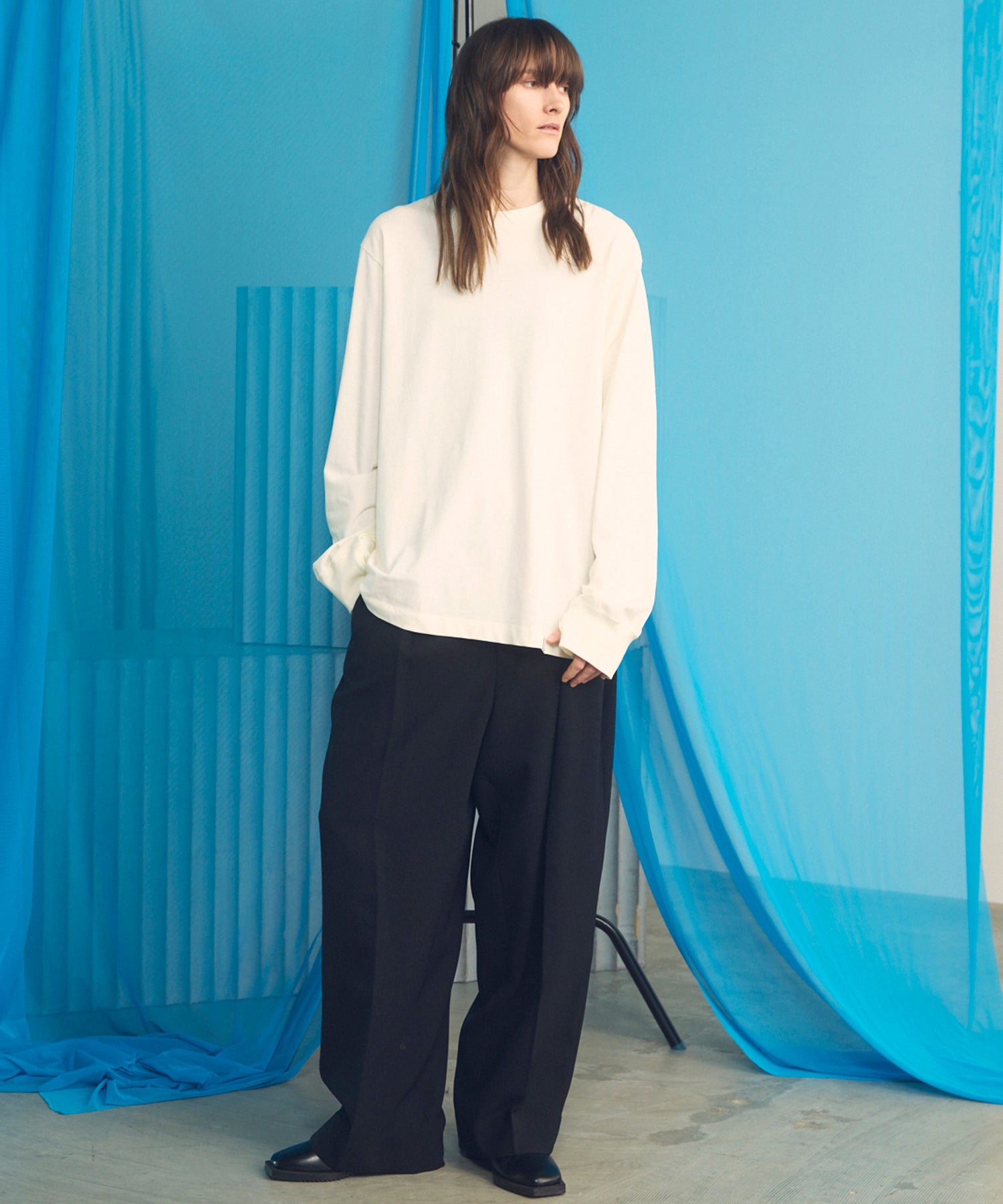 【26SS PRE-ORDER】Wooly Mesh One-tuck Prime-Wide Tapered Slacks