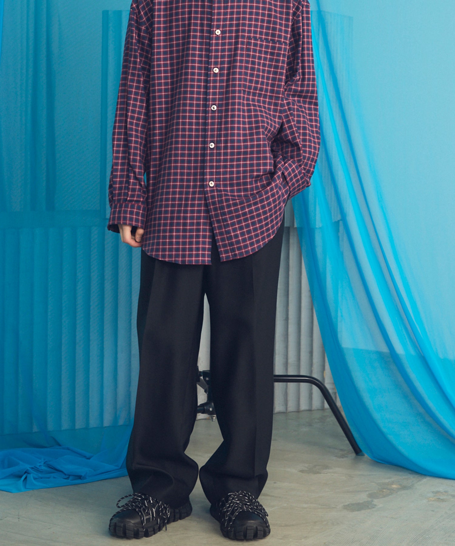 [26SS PRE-ORDER] Clear Trichotine Two-tuck Prime-Wide Slacks