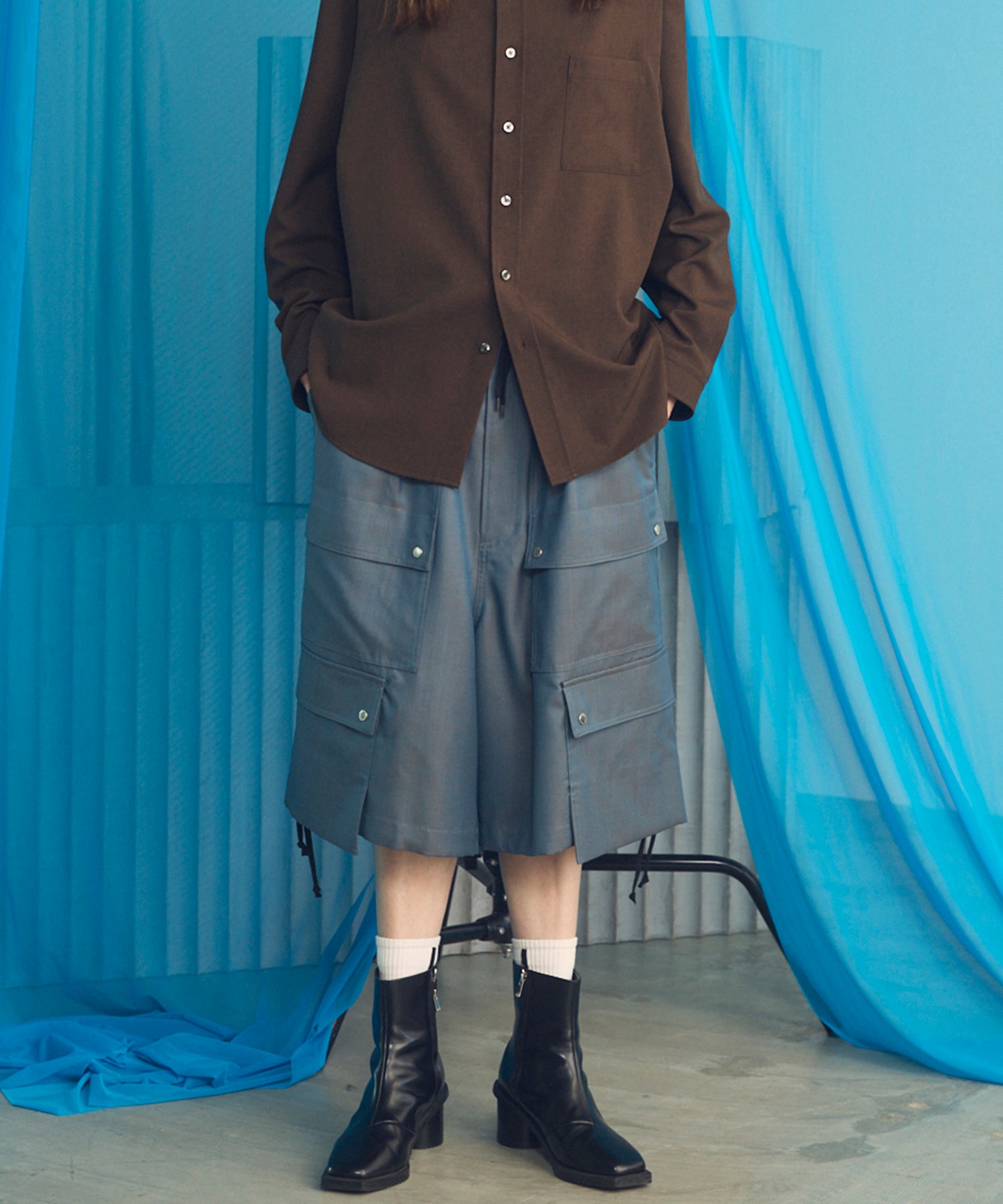 [26SS 预购] 4 色青年布可水洗羊毛 Prime 宽幅工装短裤