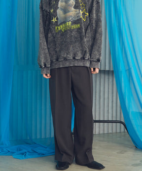 【26SS PRE-ORDER】Wooly Mesh One-tuck Prime-Wide Tapered Slacks