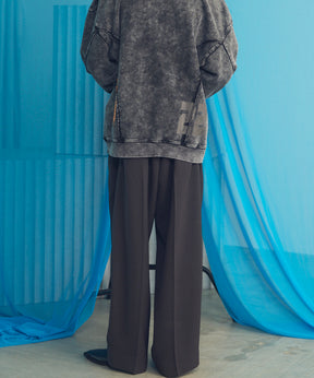 【26SS PRE-ORDER】Wooly Mesh One-tuck Prime-Wide Tapered Slacks