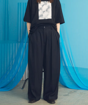 [26SS PRE-ORDER] Clear Trichotine Two-tuck Prime-Wide Slacks