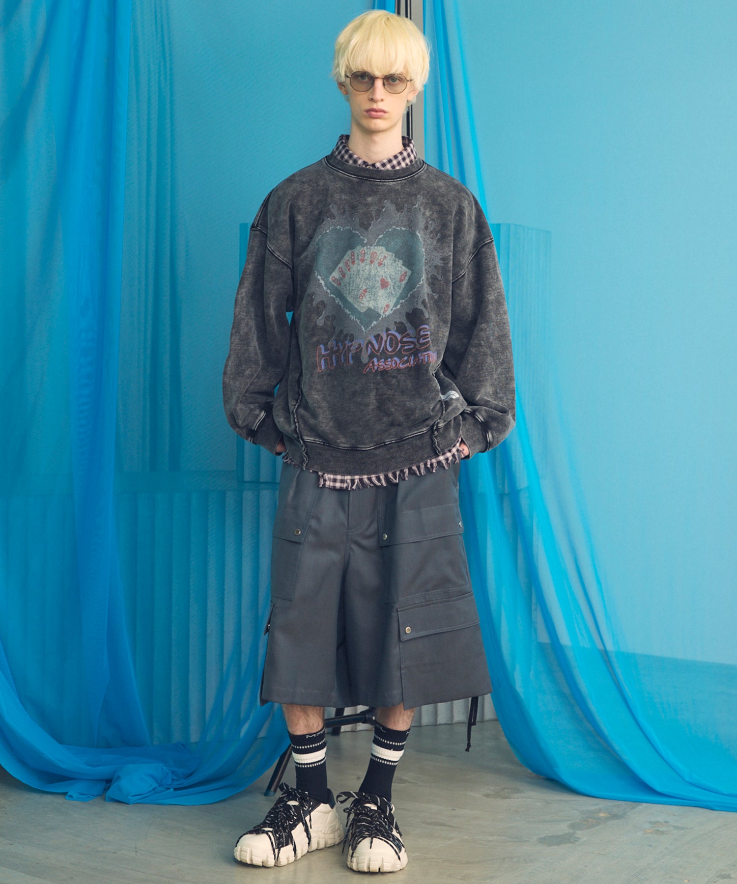 Italian Dead Stock Fabric Prime-Over Regular Collar Heavy-Weight Flannel Shirt Blouson