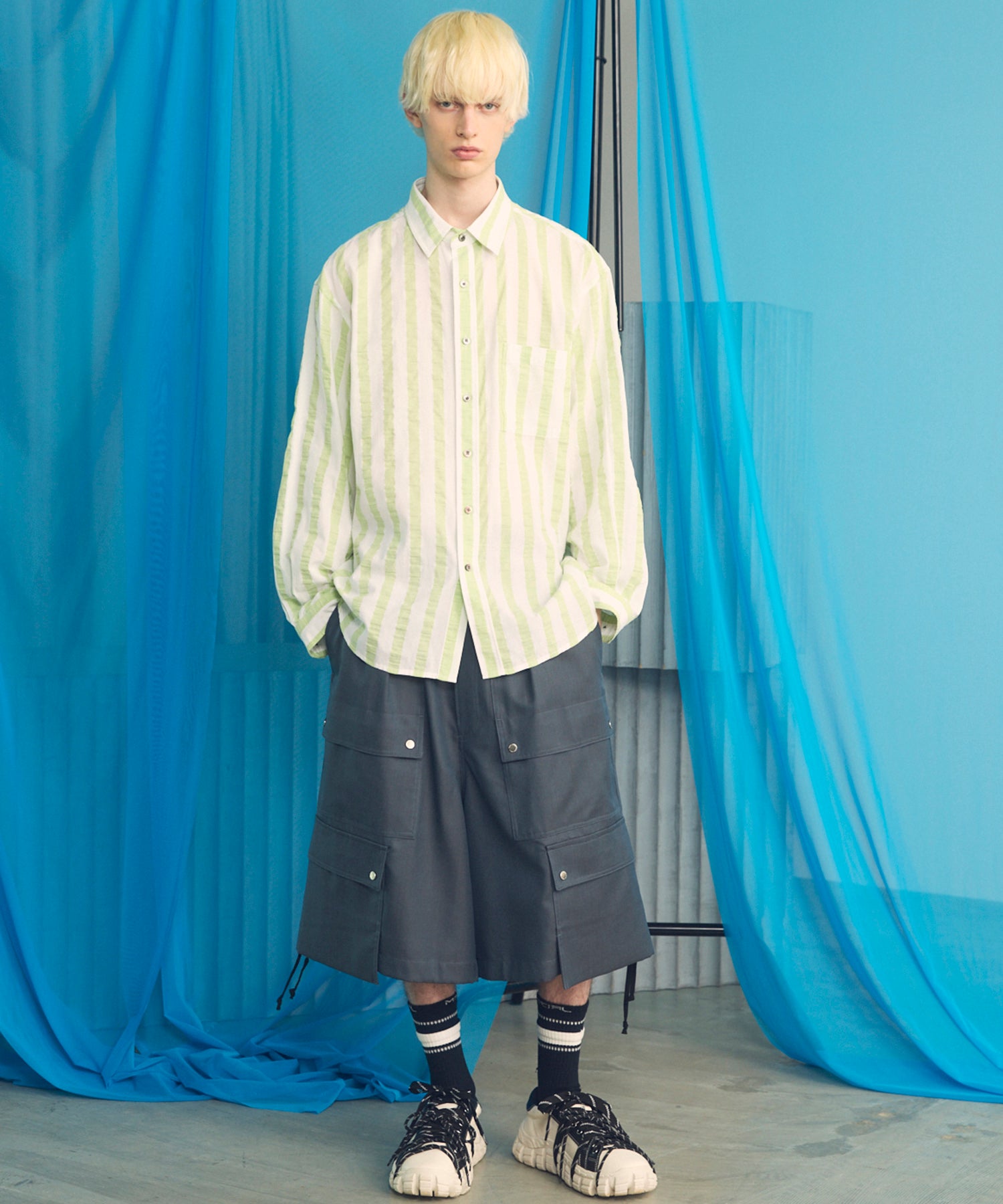 [26SS 预购] 4 色青年布可水洗羊毛 Prime 宽幅工装短裤