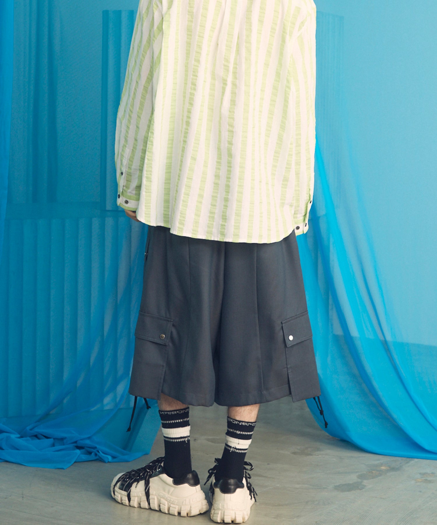 [26SS 预购] 4 色青年布可水洗羊毛 Prime 宽幅工装短裤