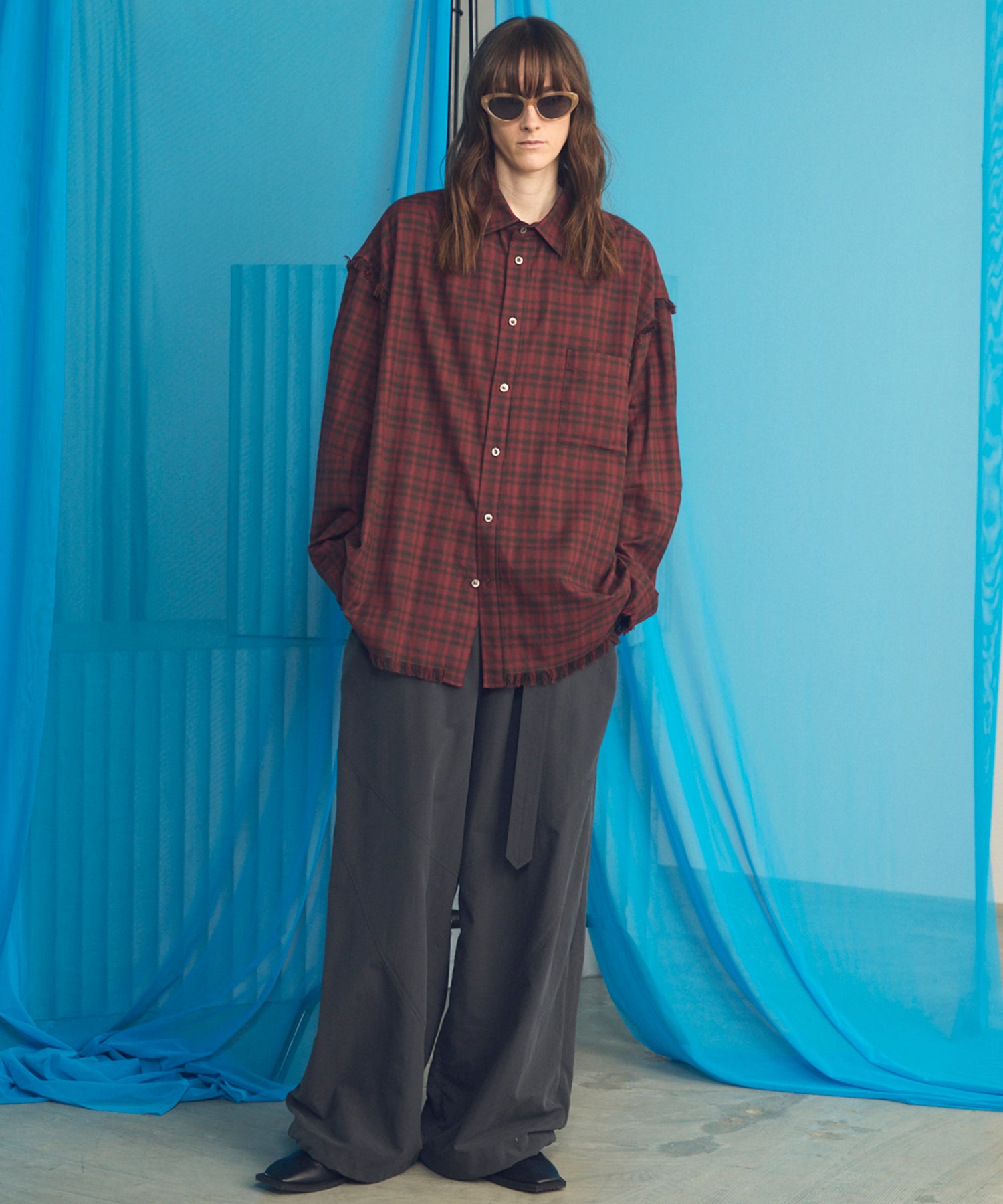 4 Colors Chambray Washable Wool Peaked Lapel Double Breasted Jacket