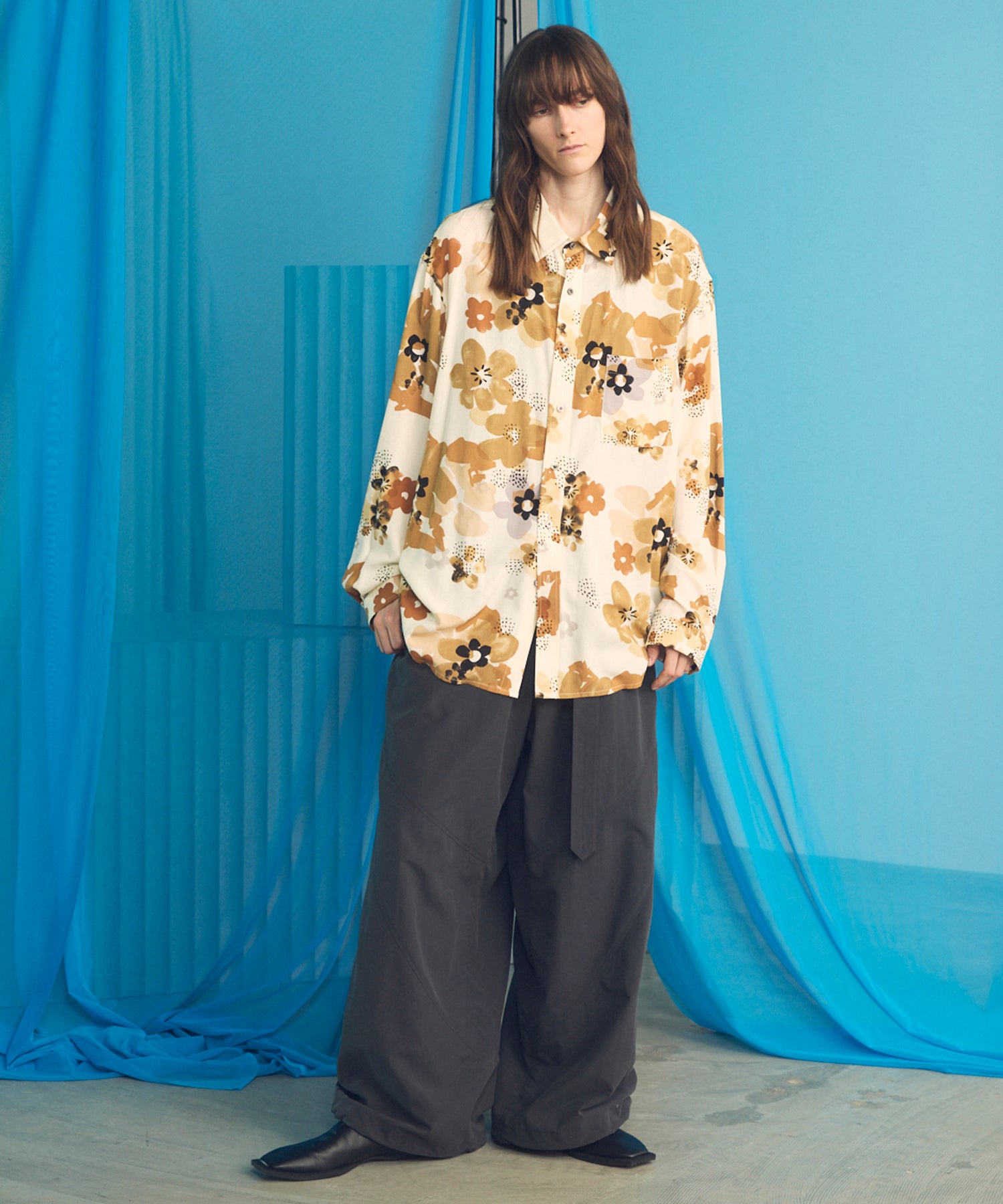 4 Colors Chambray Washable Wool Peaked Lapel Double Breasted Jacket