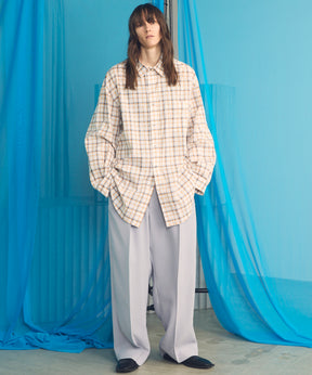 【26SS PRE-ORDER】Wooly Mesh One-tuck Prime-Wide Tapered Slacks