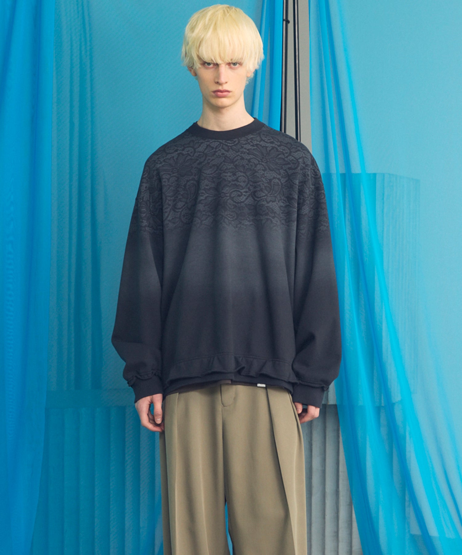 [26SS 预购] 花朵拼布 Vintage Like Prime-Over 运动拉链连帽衫