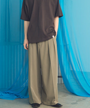 【26SS PRE-ORDER】Crispy Cross Calze Two-tuck Prime-Wide Slacks